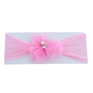 ink Ruffle Flower Baby Girl Headband Handmade Seamless Soft Infant Hair Accessor